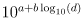 10^{a + b\log_{10}(d)}